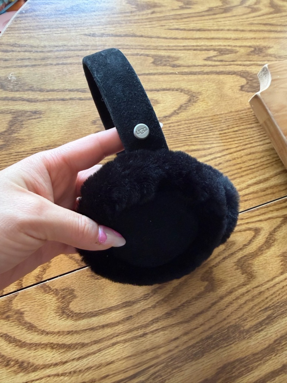 UGG Black Shearling Over-Ear Headphones